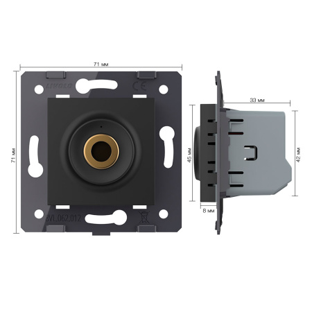 Бесконтактный выключатель, сухой контакт, цвет черный (механизм) Livolo