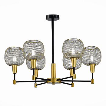 Люстра потолочная Черный, Золотистый/Золотистый E14 6*60Вт SLE1137-402-06 EVOLUCE