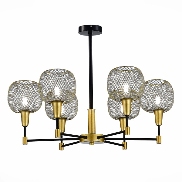 Люстра потолочная Черный, Золотистый/Золотистый E14 6*60Вт SLE1137-402-06 EVOLUCE