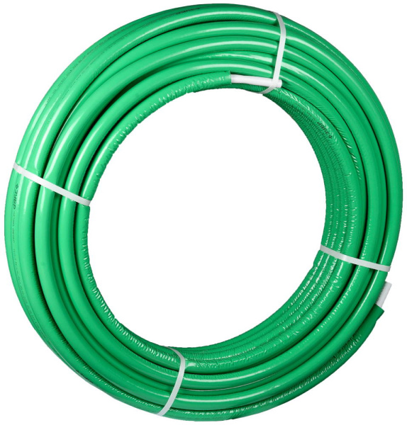 Труба металлопласт. "ШиреФит" с теплоиз., 32мм, толщ.стенки 3мм, мет. слоя 0,6мм, макс. давл. 10атм при 95°С, 25м в упаковке ЗУБР