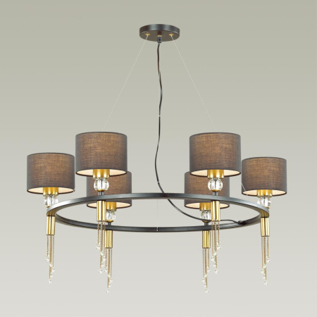 Люстра E27 6*60W 220V SANTIAGO античная латунь,черный LUMION