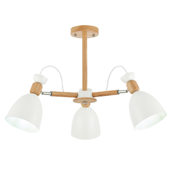 Люстра потолочная Светлое дерево, Белый/Белый E27 3*60Вт SLE103802-03 EVOLUCE