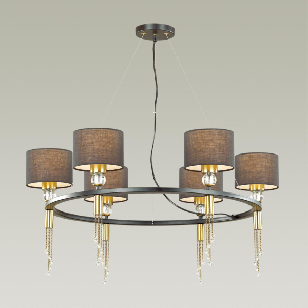 Люстра E27 6*60W 220V SANTIAGO античная латунь,черный LUMION