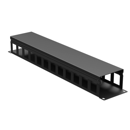 Кабельный органайзер с крышкой 2U, глубина 60 мм, для 19" IT-корпусов, RAL9005 DKC