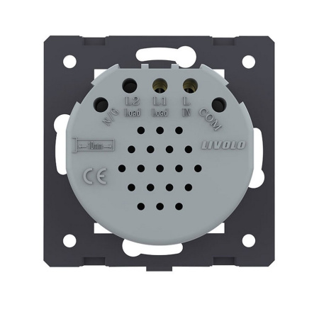 Выключатель Quadro 1 клавиша Серый (механизм) Livolo