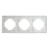 Рамка 3-местная, стекло, STEKKER, GFR00-7003-01, серия Катрин, белый матовый