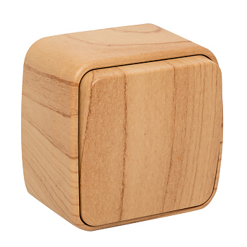 Минск Выключатель 1-клавишный ОП 10А светлое дерево EKF