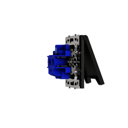 Розетка встраиваемая Voltum S70 с заземлением, защитными шторками и крышкой 16А, (черный матовый)