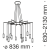 Подвесной светильник 12*G9 6Вт Черный IP20 Davida MOD035PL-12B Technical
