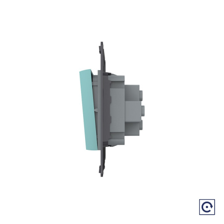 Одноклавишная механическая кнопка (звонок), цвет зеленый (механизм) Livolo