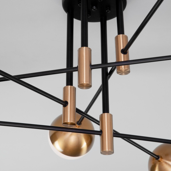 Потолочная люстра в стиле лофт 8*E27 60Вт латунь IP20 Nuvola (70129/8 латунь) Eurosvet