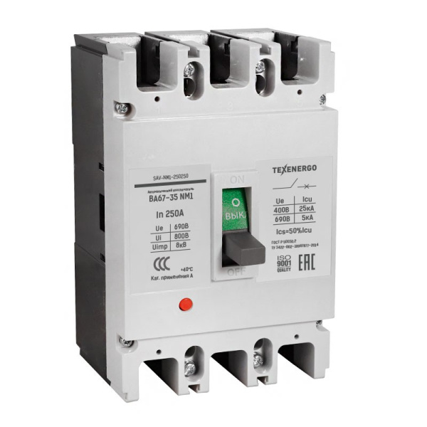 Выключатель автоматический ВА67-35 NM1-250 3П 250А (SAV-NM1-250250)