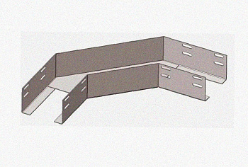 Лоток угловой перфорированный КГ 250х65-135 УТ1,5 поворот на 135, оцинкованный лист S1,0