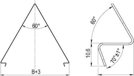 Крышка двускатная 400, L1500, цинк-ламель DKC