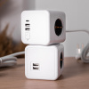 Удлинитель Cube Extended 4 Euro 16А, 3 USB 2A+C с блоком 5В/3.0А, кабель 1,5м RocketSocket, цвет белый-серый