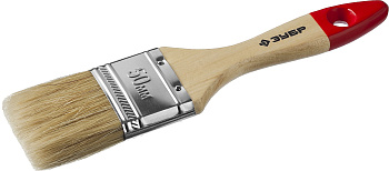 Кисть плоская "УНИВЕРСАЛ-МАСТЕР", натуральная щетина, деревянная ручка, 50мм ЗУБР
