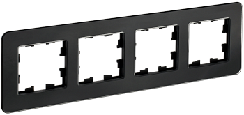 BRITE Рамка 4-мест. РУ-4-2-Бр стекло черн. RE IEK