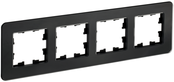 BRITE Рамка 4-мест. РУ-4-2-Бр стекло черн. RE IEK