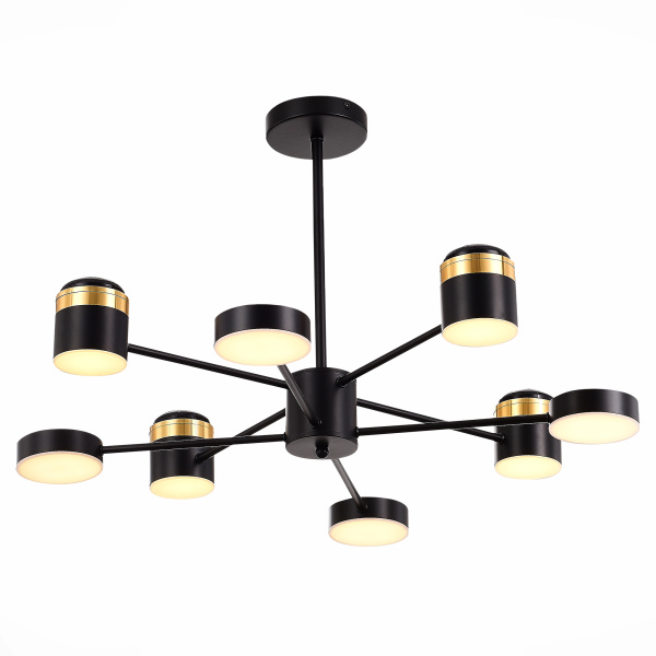 Светильник потолочный Черный, Золотистый/Черный, Золотистый LED 8*7Вт 3000К SLE6007-402-08 EVOLUCE