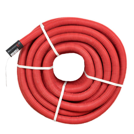 Труба гофр, двустенная ПНД/ПНД гибкая с протяжкой d50 мм (50 м) красная EKF-Plast