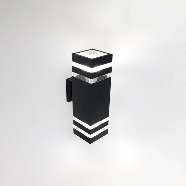 Фасадный светильник GWL-2Е27-M-IP65 Черный С двойным боковым рассеивателем Гратус General