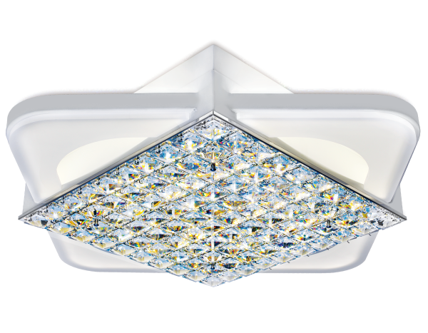 Потолочный светодиодный светильник с пультом FA124 WH белый 104W 510*510*110 (ПДУ РАДИО 2.4) Ambrella Light