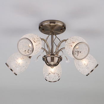 Люстра классическая 5*E27 60Вт античная бронза IP20 Gabriella (30026/5 античная бронза) Eurosvet