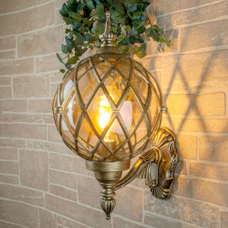 Уличный настенный светильник 1*E27 черное золото IP44 (a025302) Elektrostandard