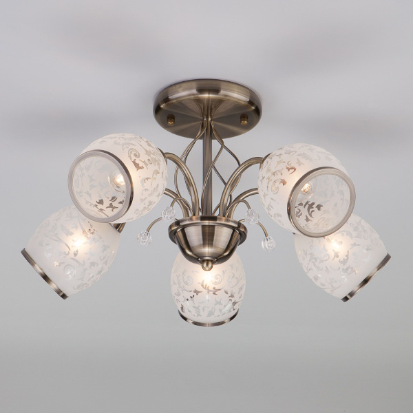 Люстра классическая 5*E27 60Вт античная бронза IP20 Gabriella (30026/5 античная бронза) Eurosvet