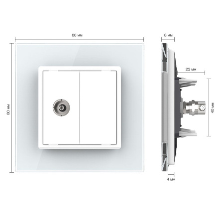 Розетка ТВ Белая Livolo