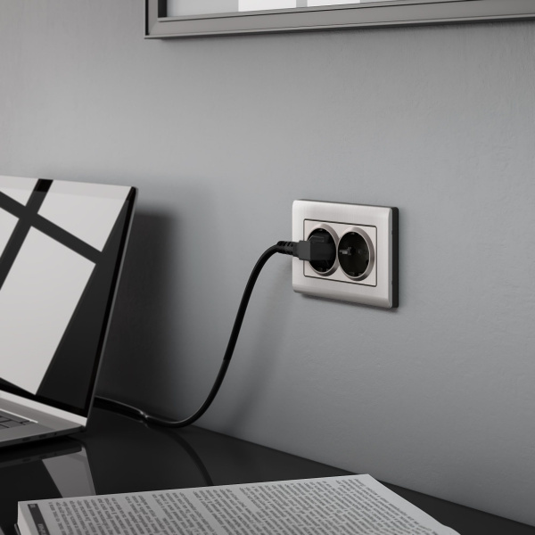 Metallic Рамка для двойной розетки (глянцевый никель) Werkel