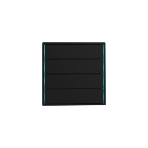 Donel Сенсорный кнопочный модуль KNX, 4 группы, черная черепаха. Серия устройств: DKNX