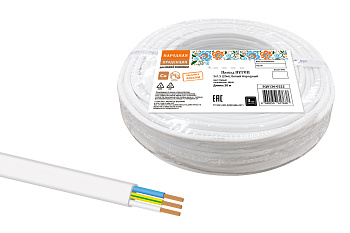 Провод ПУГСП 3х1,5 (20м), белый Народный