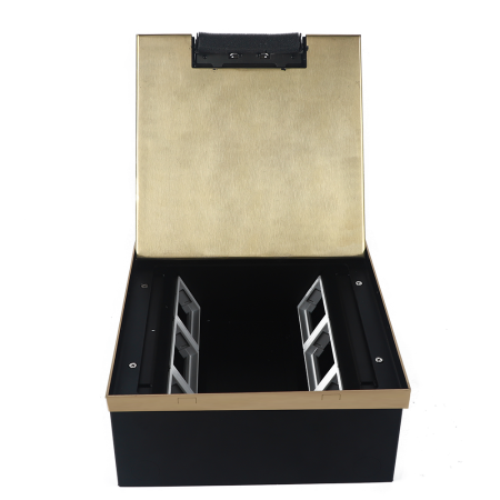 Donel Лючок в пол 18 мод. (6 мод. 45х45 мм. + 6 мод. 22.5х45 мм.) верт. установка, латунь, в уровень с напольным покрытием