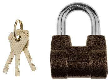 Замок навесной "Мастер" облегченный, дисковый механизм секрета, ключ 7 PIN, дужка d-10мм, 60мм ЗУБР