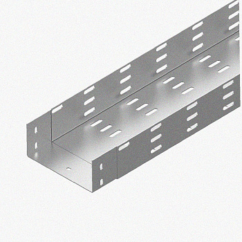 Лоток монтажный цельный перфорированный ЛМЦ300х100х2000 УТ1,5, оцинкованный лист, S1,2