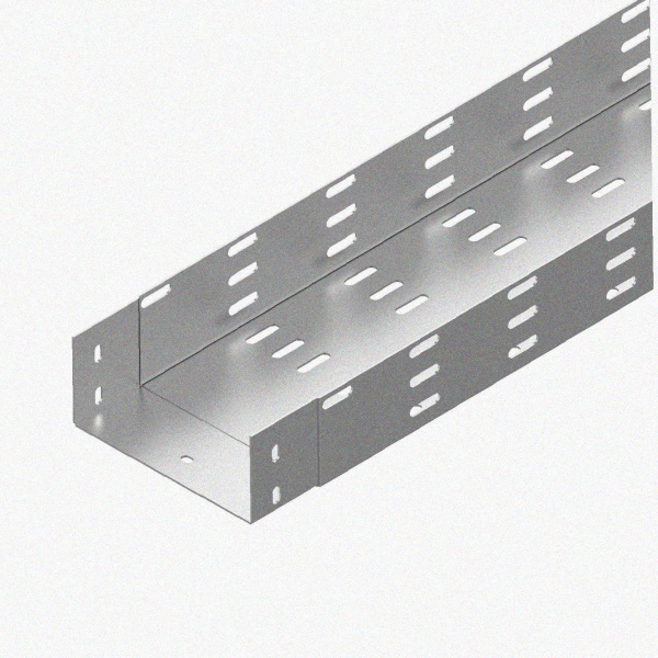 Лоток монтажный цельный перфорированный ЛМЦ300х100х2000 УТ1,5, оцинкованный лист, S1,2