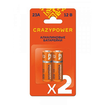 Высоковольтная Батарейка Элемент питания алкалиновый  A23/8LR932 12В (уп.2шт) CRAZYPOWER
