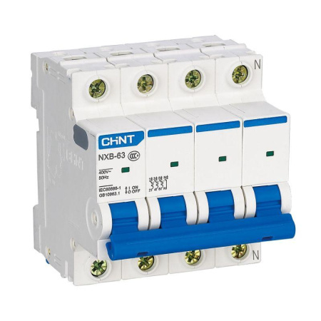 Выключатель автоматический ВА МОД NXB-63 4П 4А 6кА С CHINT Выключатель автоматический ВА МОД NXB-63 4П 4А 6кА С CHINT