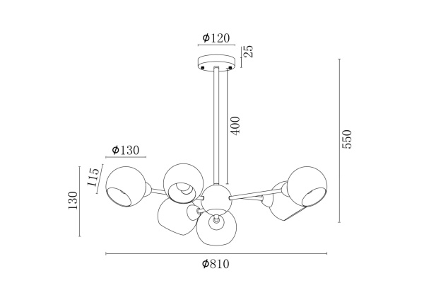 Люстра 6*E14 40Вт Латунь антик IP20 Sherry FR5121PL-06G Freya