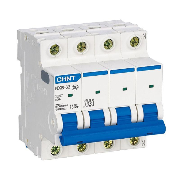 Выключатель автоматический ВА МОД NXB-63 4П 4А 6кА С CHINT Выключатель автоматический ВА МОД NXB-63 4П 4А 6кА С CHINT