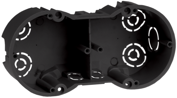 Коробка установочная КМ40007 2-х местная 141x70x45мм для твердых стен (с саморезами) IEK