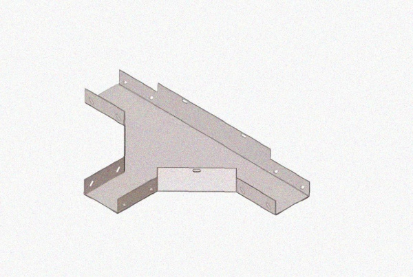 Лоток тройниковый глухой ОТГ 400х80 УТ1,5, оцинкованный лист S1,0