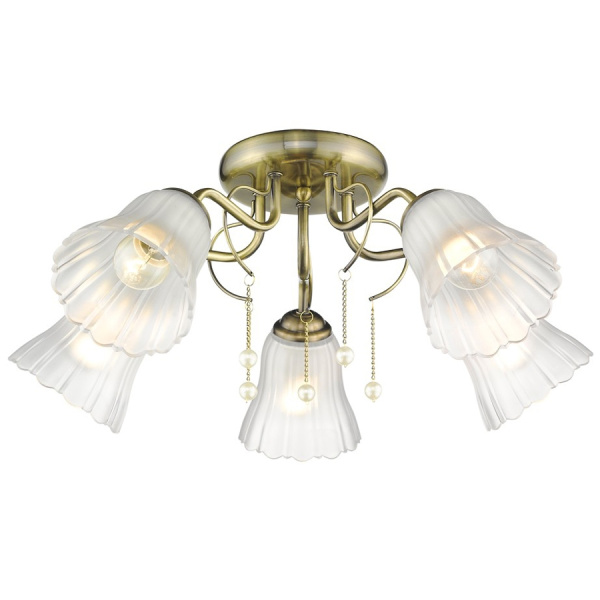 Люстра потолочная Бронза/Белый E27 5*60Вт 728-507-05 VELANTE