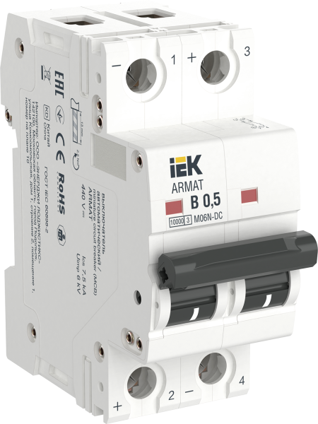 Выключатель автоматический ВА МОД M06N-DC 2П B 0,5А ARMAT IEK