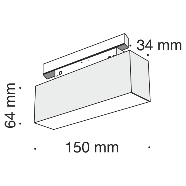 Светильник трековый 7Вт 3000K Черный IP20 BASIS TR012-2-7W3K-B Technical