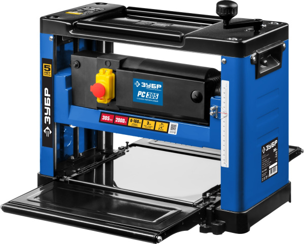 Рейсмусовый станок, РС-305, ширина строгания 305мм, толщина заготовки до 160 мм, 2 ножа, 8000 об/мин, 2000Вт, 6м/мин ЗУБР