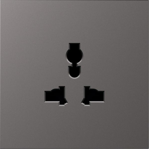 Donel S08 матовый титан накладка для розетки мультистандарт, со шторками 16A 250 В~,серия DB