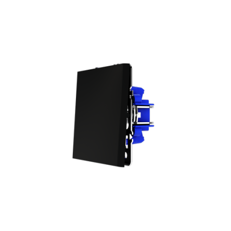 Перекрестный переключатель встраиваемый Voltum S70 одноклавишный 10А, (черный матовый)