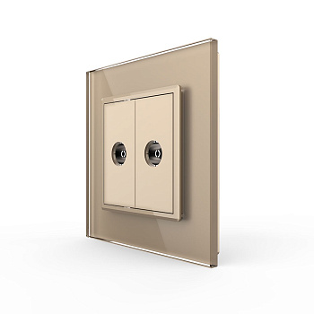 Розетка ТВ двойная Золотая Livolo